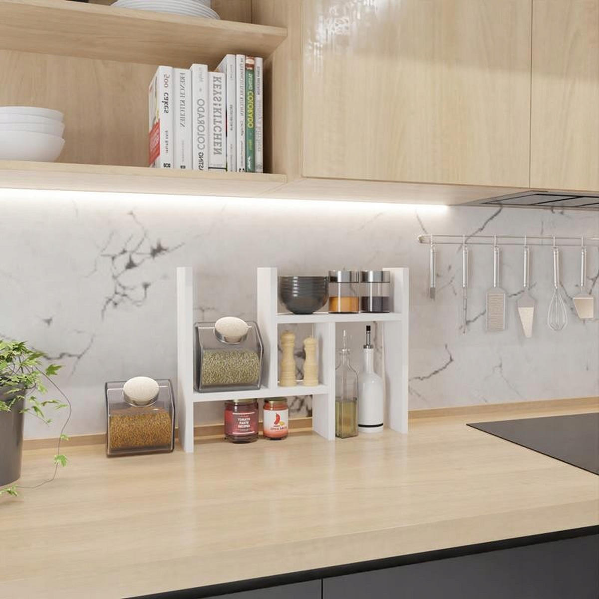 KÜCHENREGAL EX3 ausziehbar Weiß 40/12/44 cm - Weiß, Holzwerkstoff (40/44/12cm) - Matkam Möbel