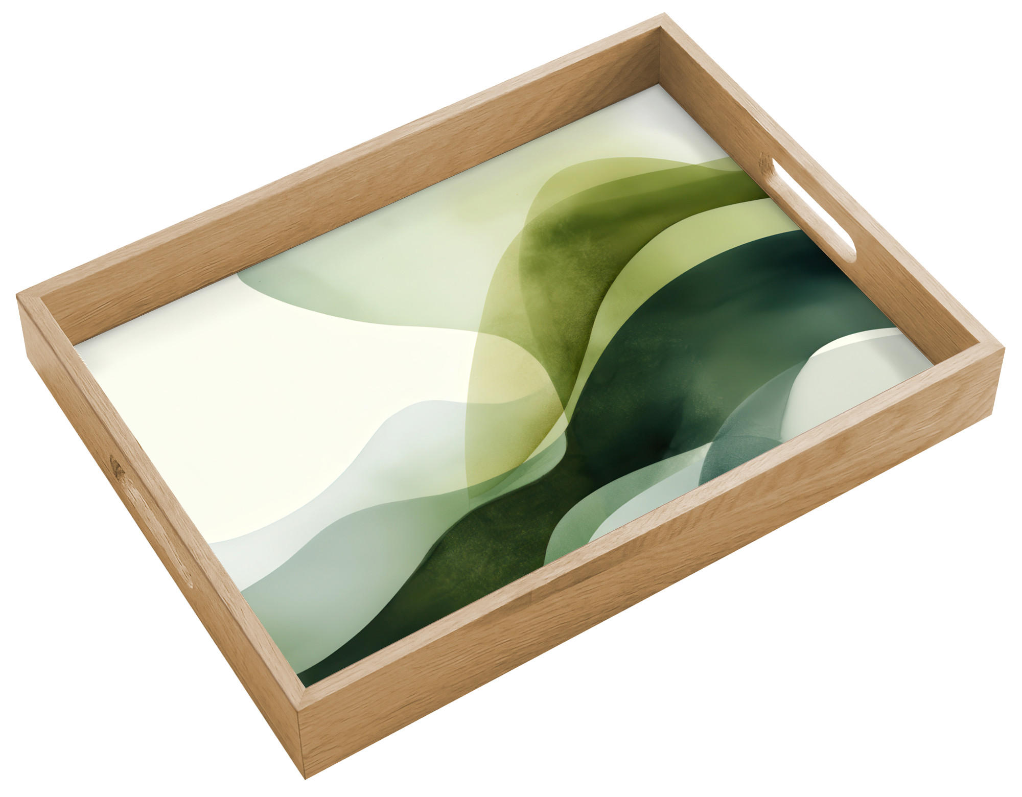 OnlyWow SERVÍROVACÍ PODNOS Vlny - abstraktní - světle zelená - ornamentální 40x30 cm