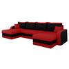 ECKSOFA Kris U - Rot/Schwarz, Holz/Kunststoff (304/80/140cm) - MIRJAN24