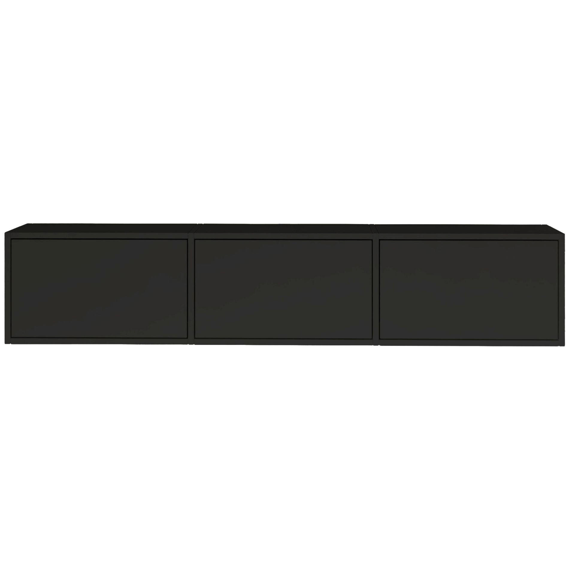 TV-LOWBOARD Framme hängend, 3 Klappen, Schwarz, 150/30/30 cm - Schwarz, Holzwerkstoff (150.1/30/30cm) - Selsey
