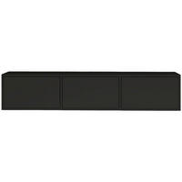 TV-LOWBOARD Framme hängend, 3 Klappen, Schwarz, 150/30/30 cm - Schwarz, Holzwerkstoff (150.1/30/30cm) - Selsey