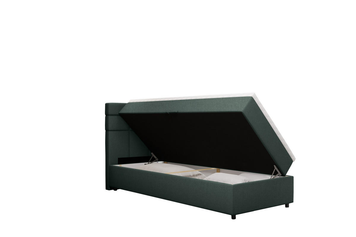 BOXBETT Reve 90 x 200 cm mit Bettkasten und Lattenrost ohne matratze - dunkelgrau - Dunkelgrau, Holz (90/200cm) - Panda Möbel