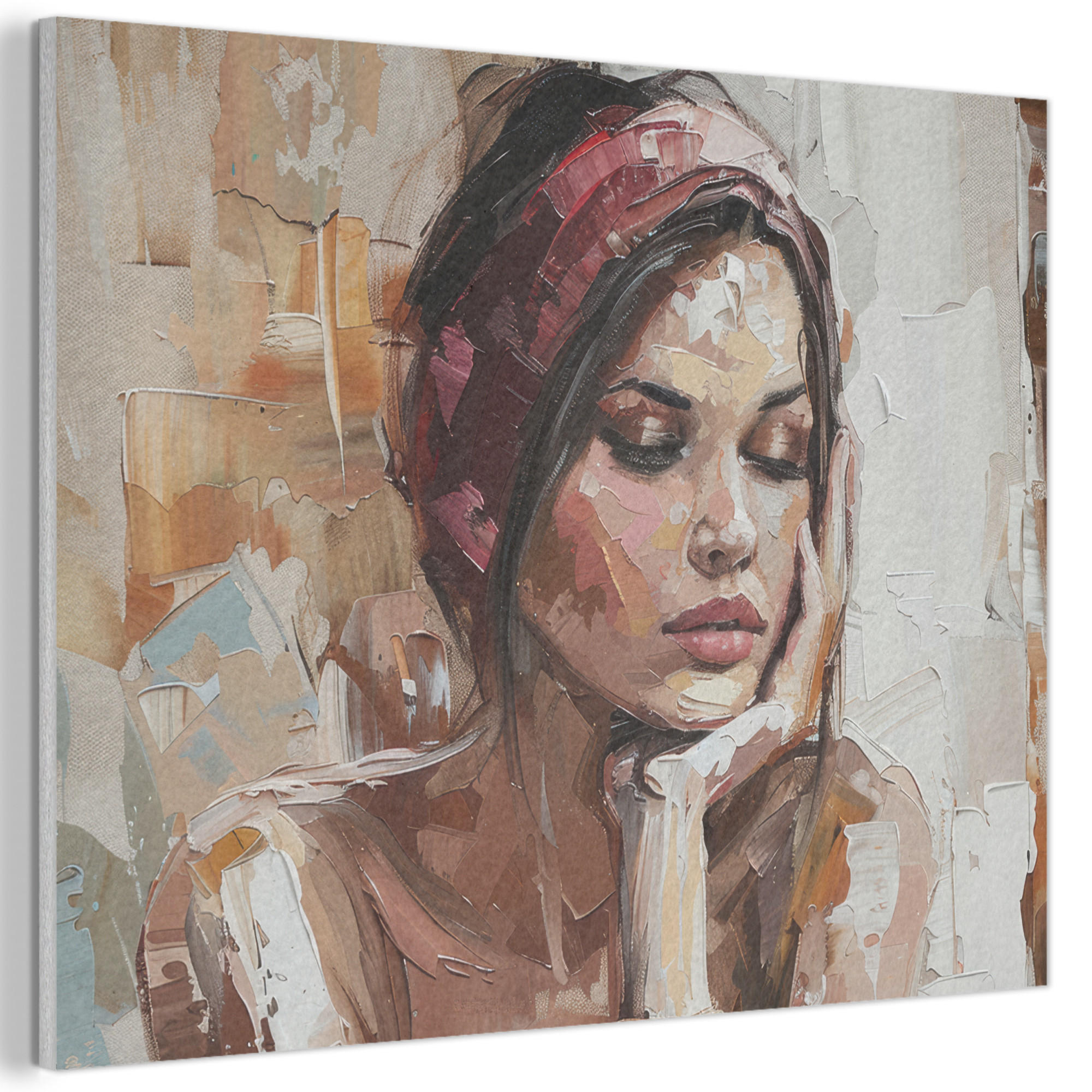 MuchoWow AKUSTICKÝ obraz Žena - vzhled malby - portrét - moderní 100x70 cm