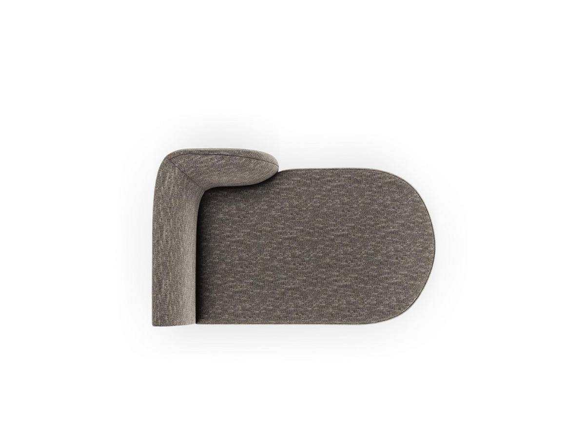 CHAISELONGUE rechts Miley aus Chenille-Stoff grau - Grau, Textil (90/70/156cm) - Micadoni