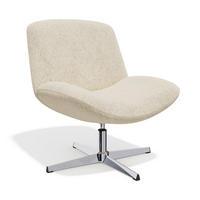 DREHSESSEL ABY Strukturierter Samt Creme 66cm - Creme, Textil (66/81/74cm) - Premium Interiors