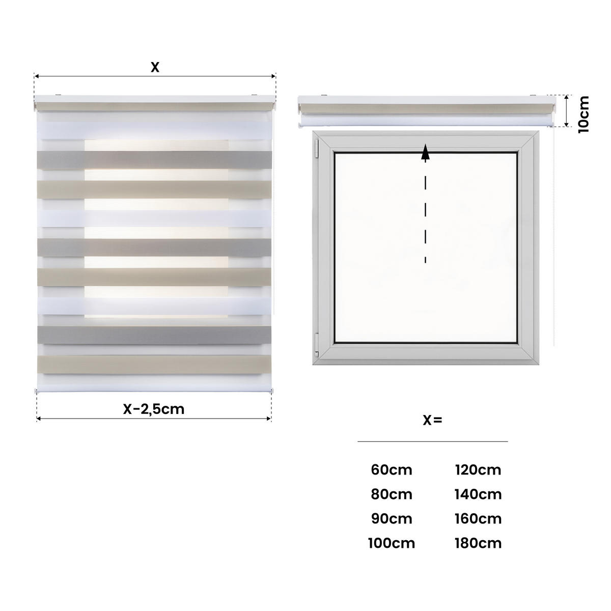 DOPPELROLLO Dreifarbig 180X250 - Multicolor, Kunststoff (180/250cm) - STORESDECO