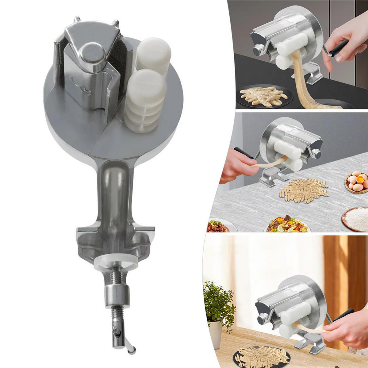 NUDELMASCHINE Manuell Gnocchi Cavatelli Spaghetti Pasta - Silberfarben, Metall (1/1/1cm) - Bextcok