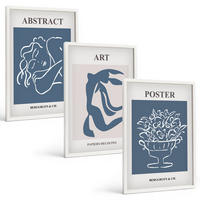 BILDER SET 3er Set - 40x60 cm Weißer Rahmen - Matisses stilvolle abstrakte Muster - Weiß, Kunststoff (40/60cm) - TULUP