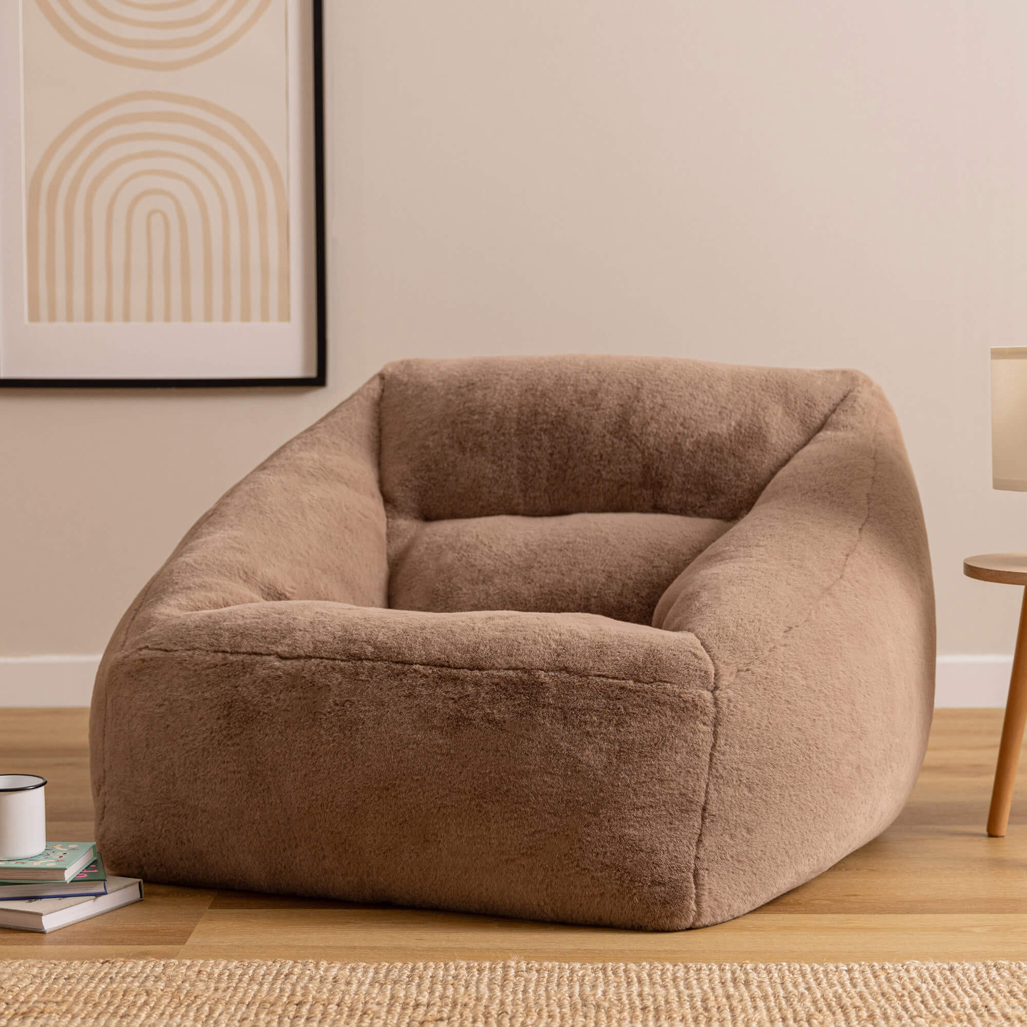SITZSACK Sessel Natalia flauschig - Mokka, Textil (97/73/84cm) - icon