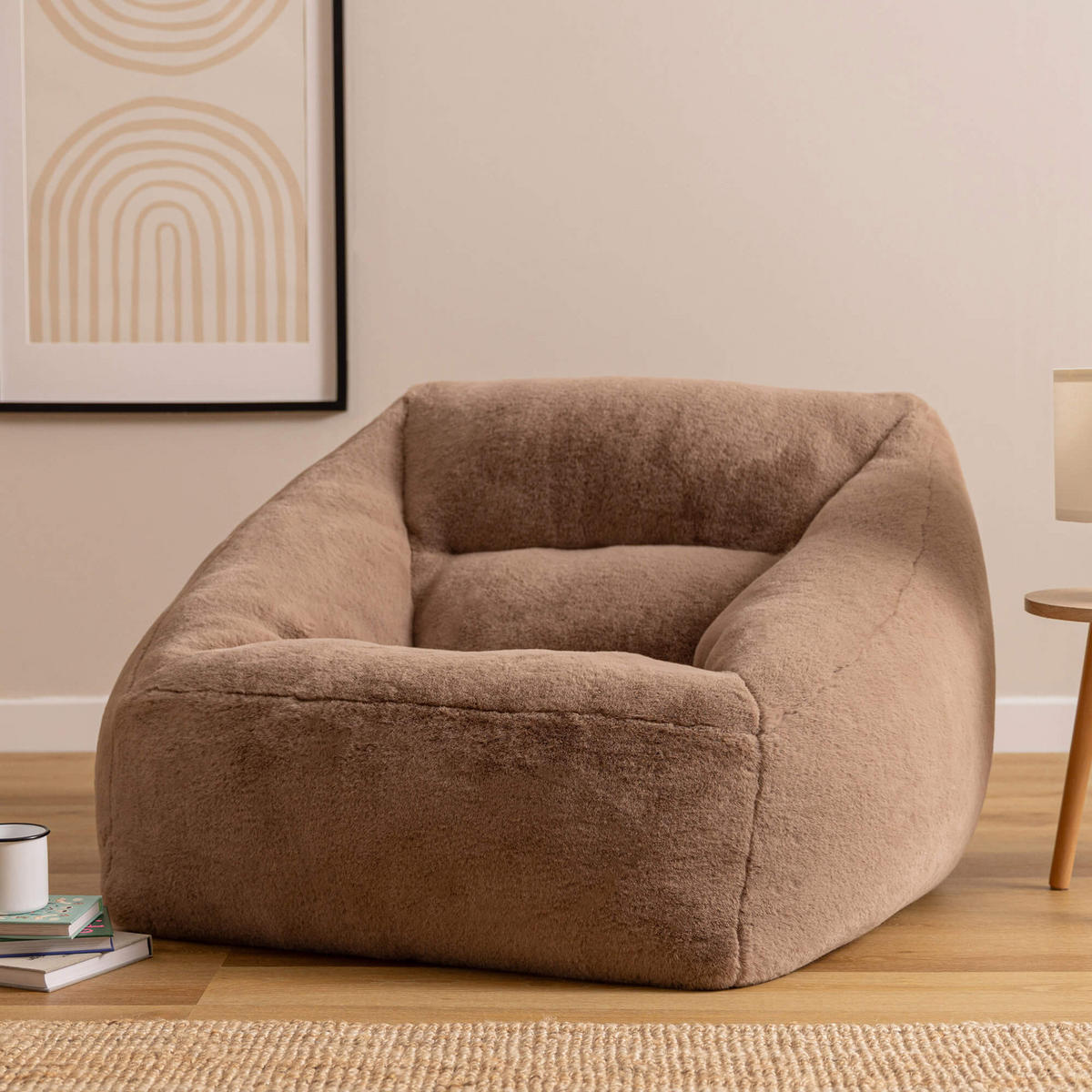 SITZSACK Sessel Natalia flauschig - Mokka, Textil (97/73/84cm) - icon