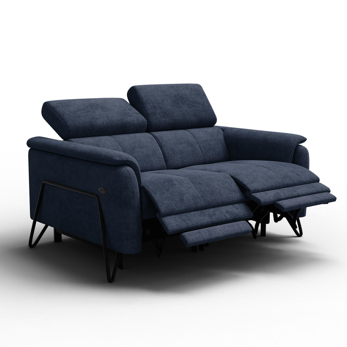 RELAXSOFA RODEN 2-Sitzer, marineblau - Dunkelblau, Holz/Textil (152/82/103cm) - Courtois Laville