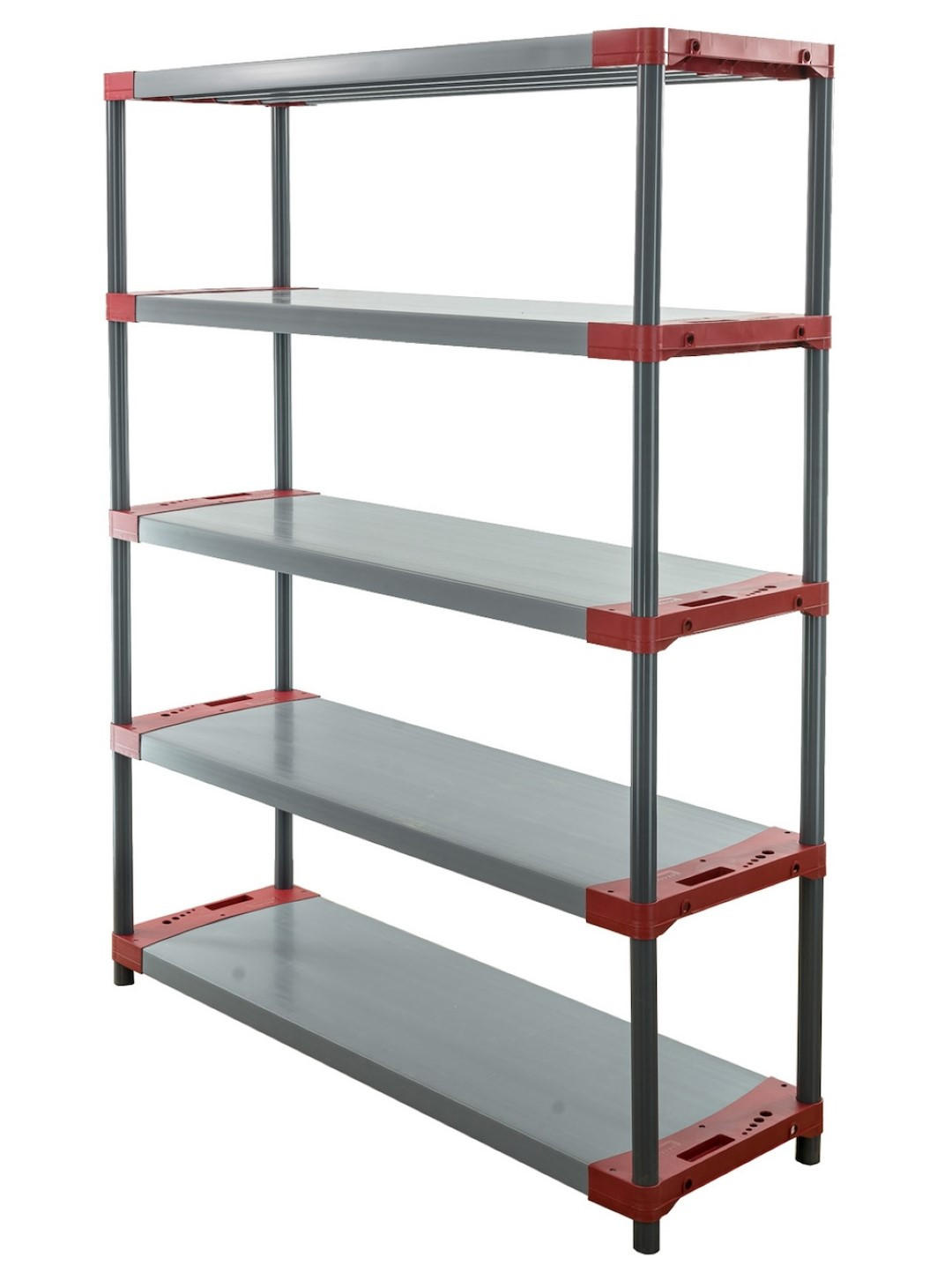 KUNSTSTOFFREGAL BIG GREY BEAR Tall 180x140x46cm Fachlast 120kg Grau-Rot - Rot, Kunststoff (140/180/46cm) - PROREGAL