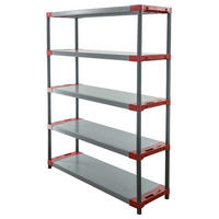 KUNSTSTOFFREGAL BIG GREY BEAR Tall 180x140x46cm Fachlast 120kg Grau-Rot - Rot, Kunststoff (140/180/46cm) - PROREGAL