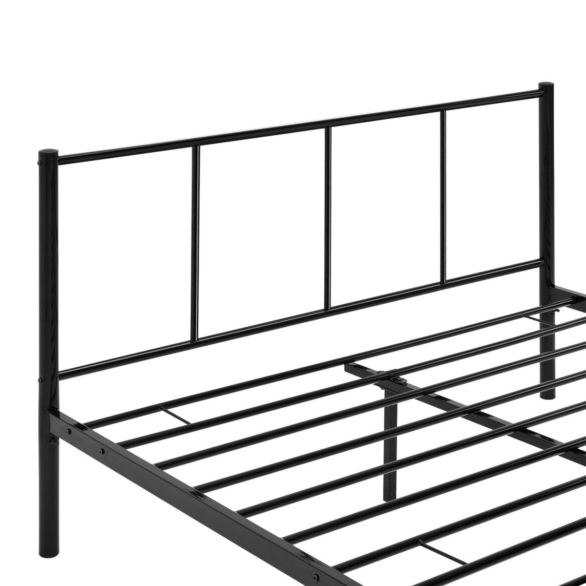 METALLBETT Laos - Schwarz, Metall (140/200cm) - [en.casa]