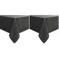 TISCHDECKE Leinenoptik Abwaschbar Dunkelgrau 100 x 140 cm 2-teiliges Set - Anthrazit, Textil (140/100/1.5cm)