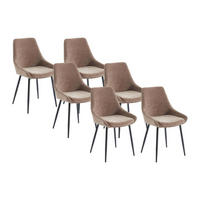 STUHL 6er-Set - Stoff - Braun - MASURIE - Braun, Textil (56/85.5/49cm) - Vente-Unique