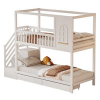 ETAGENBETT 90/200 cm Weiß mit Sicherheitszaun und Stauraum - Weiß, Holz (90/200cm) - OKWISH