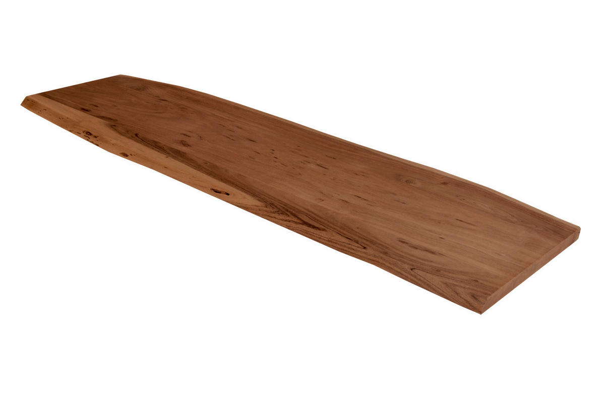 TISCHLATTEN MIT BAUMKANTE FÜR HEIMWERKER, AKAZIENHOLZ CURTIS - Braun/Naturfarben, Akazienholz/Holz (40/140/3cm) - SAM