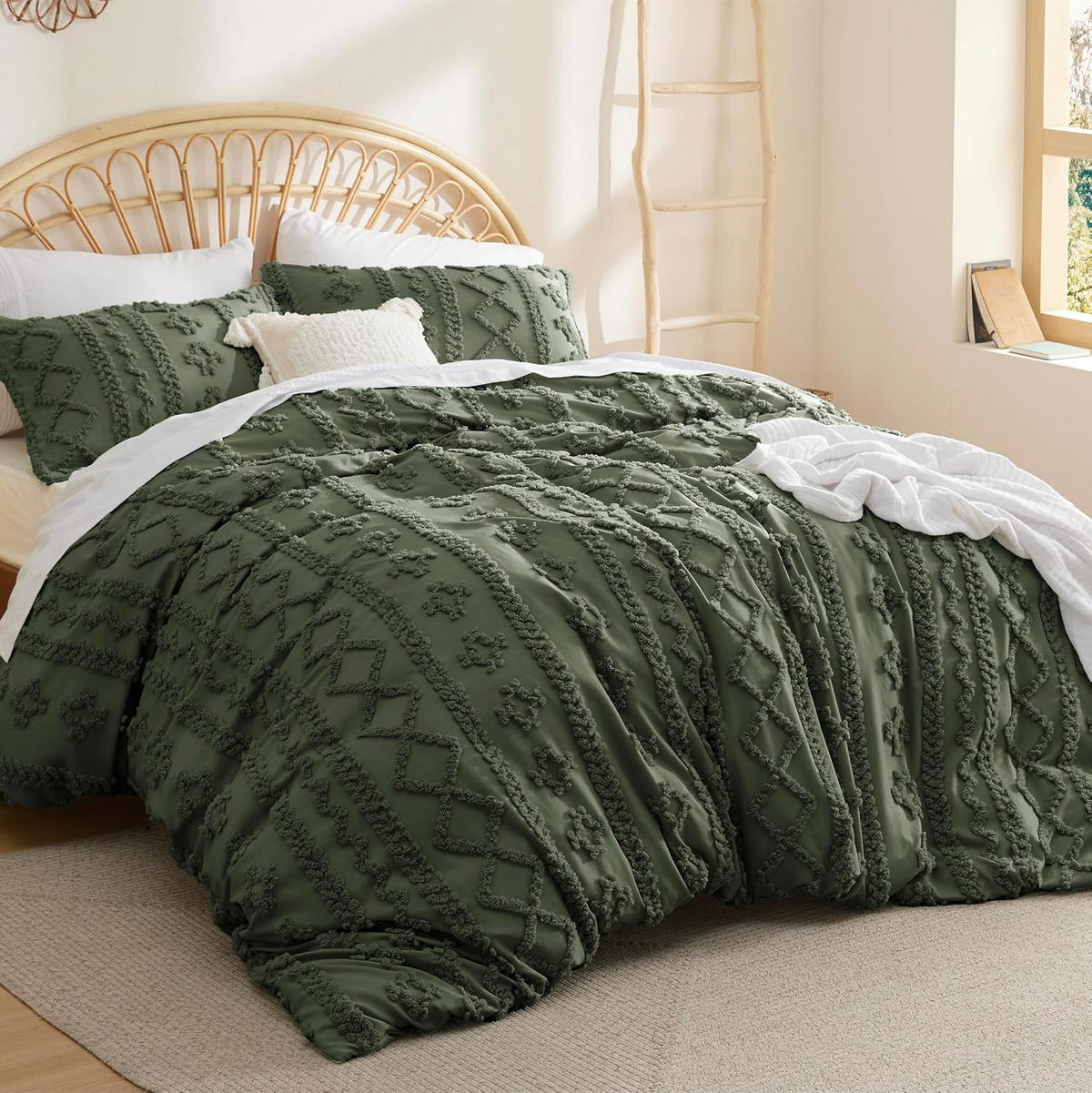 BETTBEZUG (200 x 230 cm) + zwei Kissenbezüge (51 x 76 cm) – Grün - Grün, Textil (230/200cm)