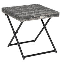 GARTENTISCH 40/40/40 cm grau aus Polyrattan klappbar - Grau, Kunststoff (40/40/40cm) - OKWISH