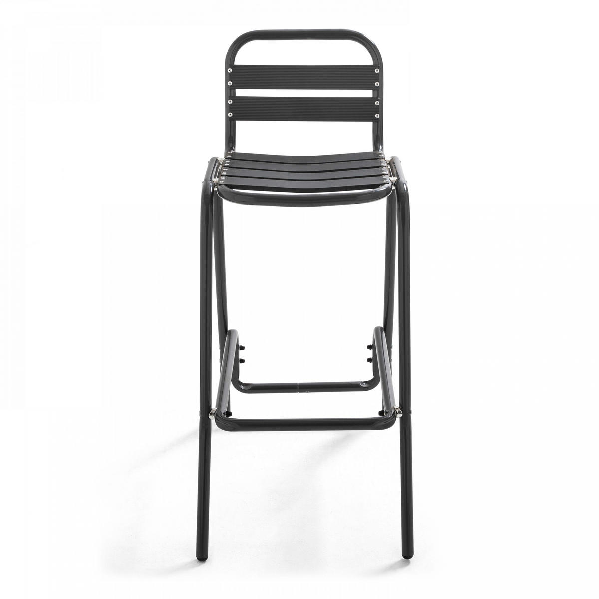 OUTDOOR-BARHOCKER, Grau - Grau, Metall (62/95/45cm) - Oviala