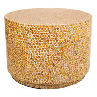 TISCH aus Holz und Capiz, braun, 65x46cm - Braun, Holz (65/65/46cm) - Wanderlust