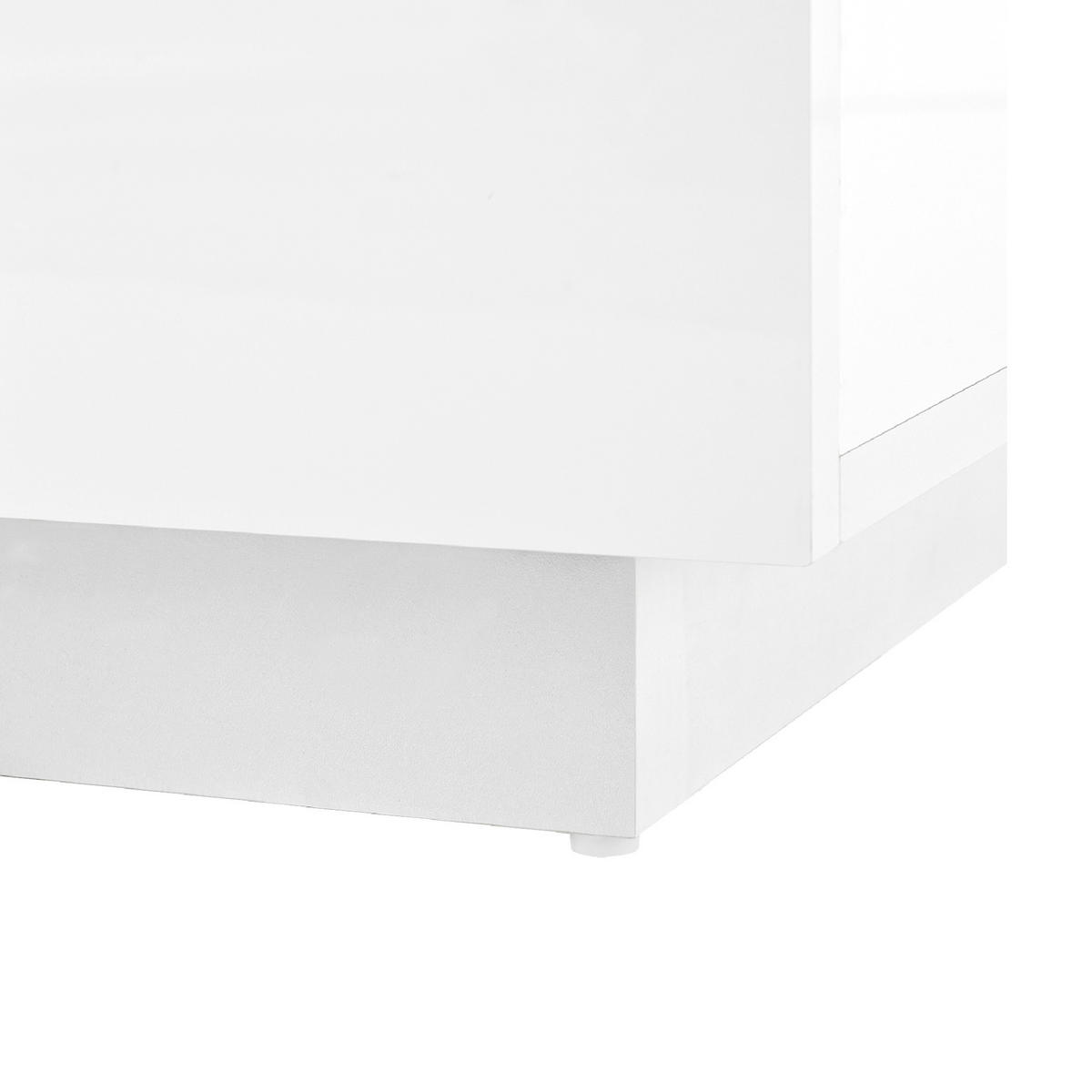 COUCHTISCH DE-139 Hochglanz Schwarz-Weiß - Weiß, Holzwerkstoff (50/80/29cm)