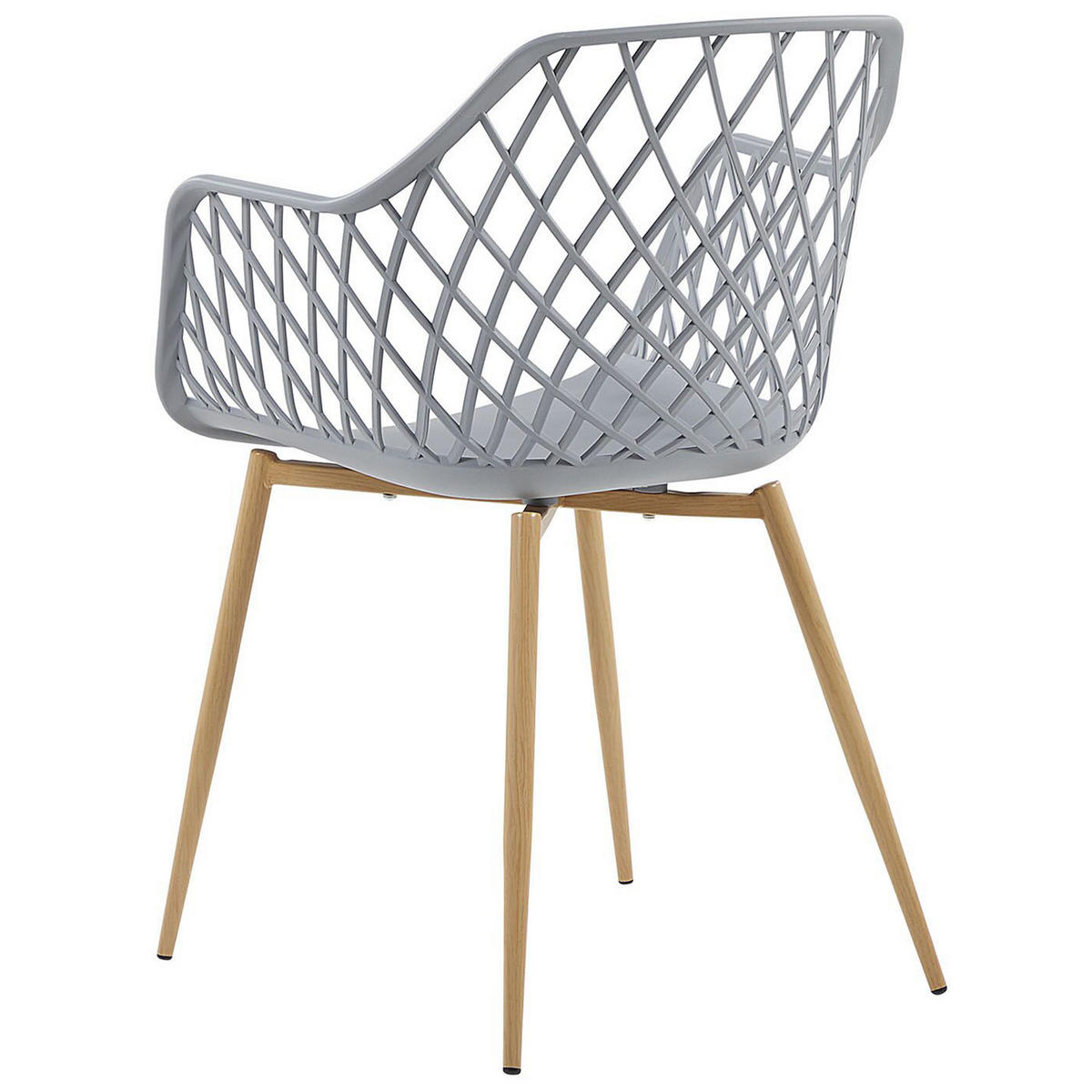 ESSZIMMERSTUHL 2er-Set Kunststoff Grau Nashua - Grau, Kunststoff/Metall (50/86/51cm) - Beliani