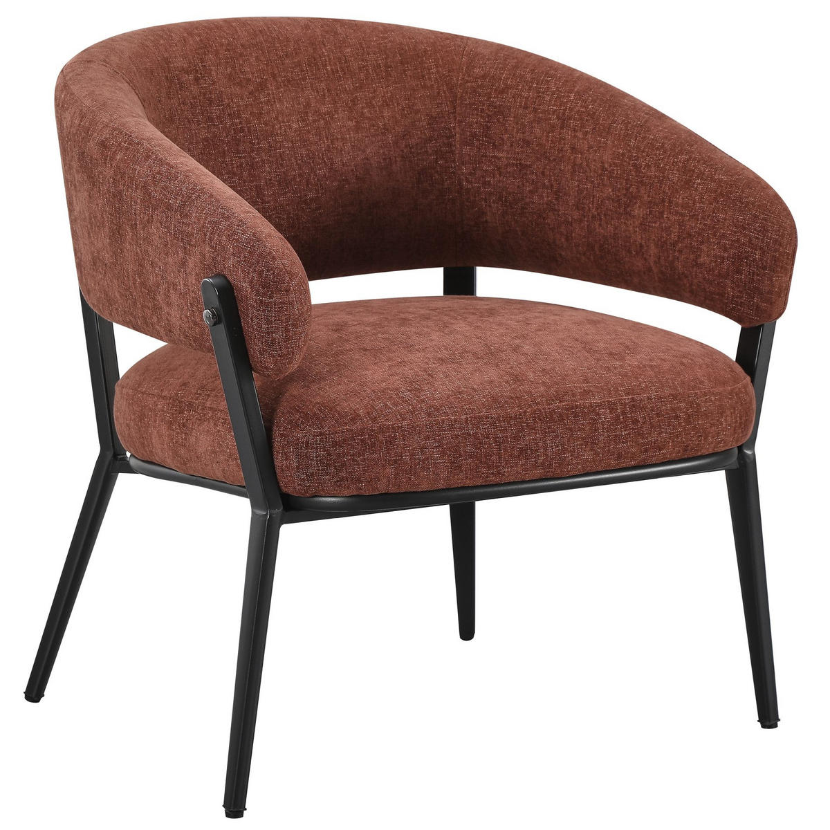 LOUNGESESSEL Symbled Kupferbraun - Schwarz/Kupferfarben, Textil/Metall (71.5/80/75.5cm) - Selsey