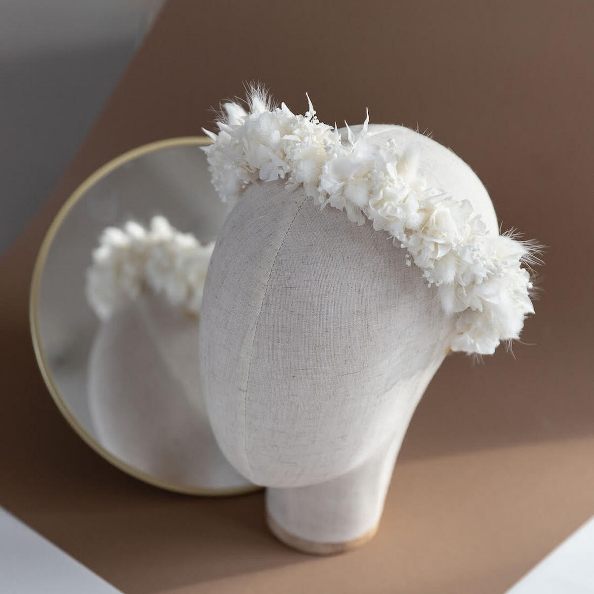 HAARREIF I Diadem Trockenblumen weiß - weiß - Weiß, Naturmaterialien (15cm) - Lykke & You