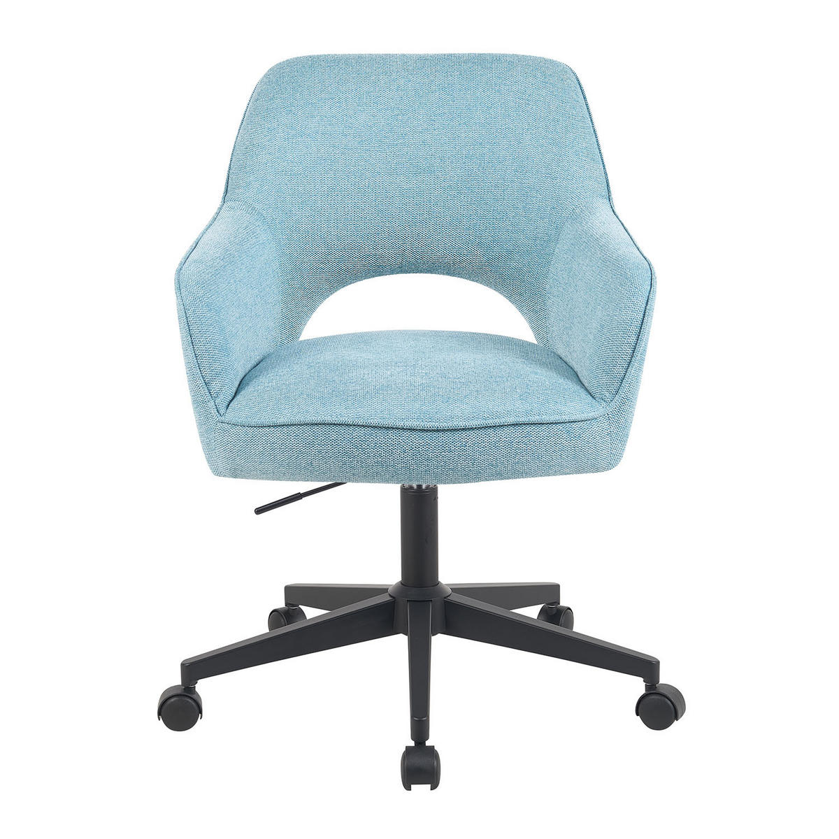 BÜROSTUHL Mika-Ilvy - Schwarz/Hellblau, Textil/Metall (60/84/65cm) - DUBI Möbel