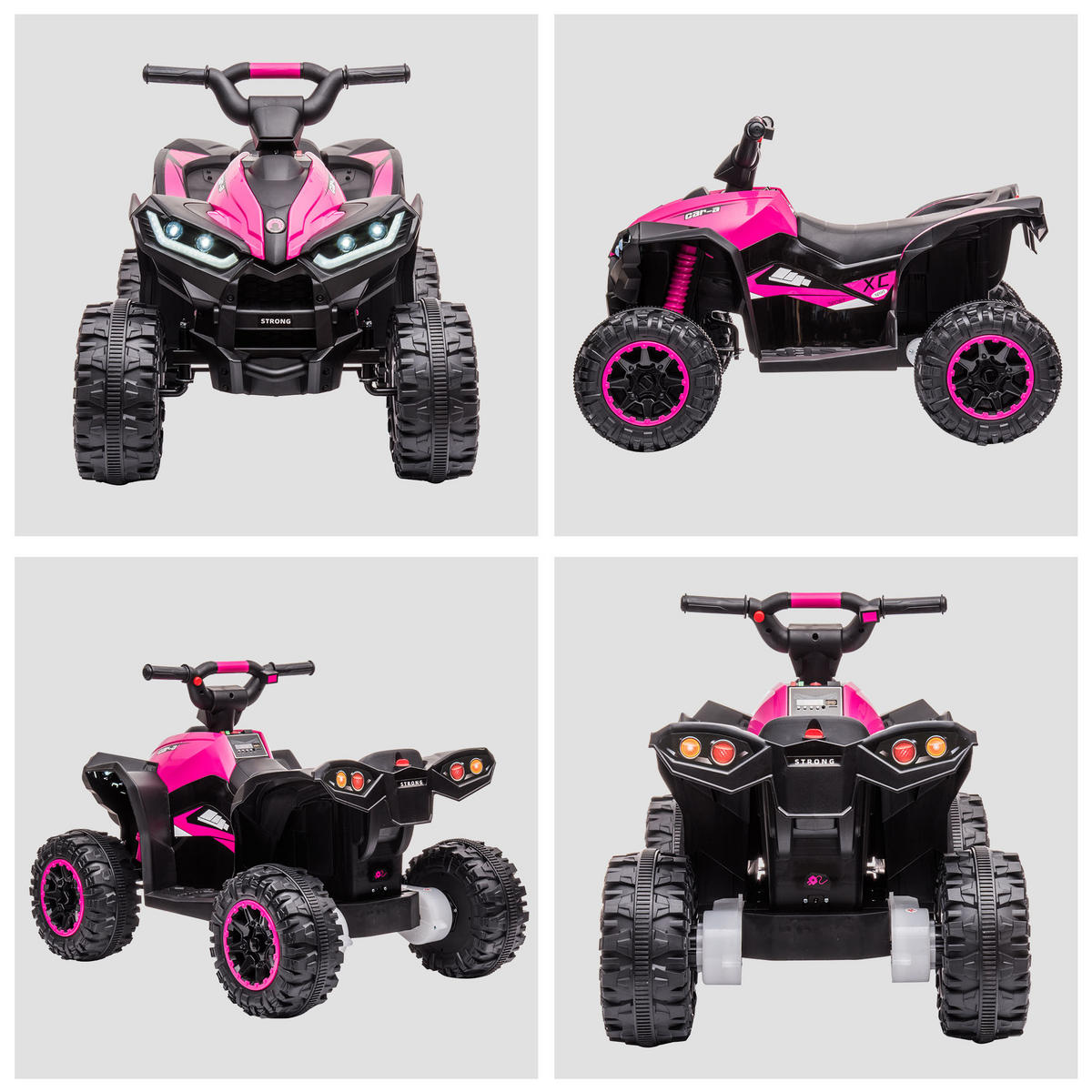 ELEKTRO-QUAD - Schwarz/Rosa, Kunststoff/Metall (83/53/55.5cm) - HOMCOM