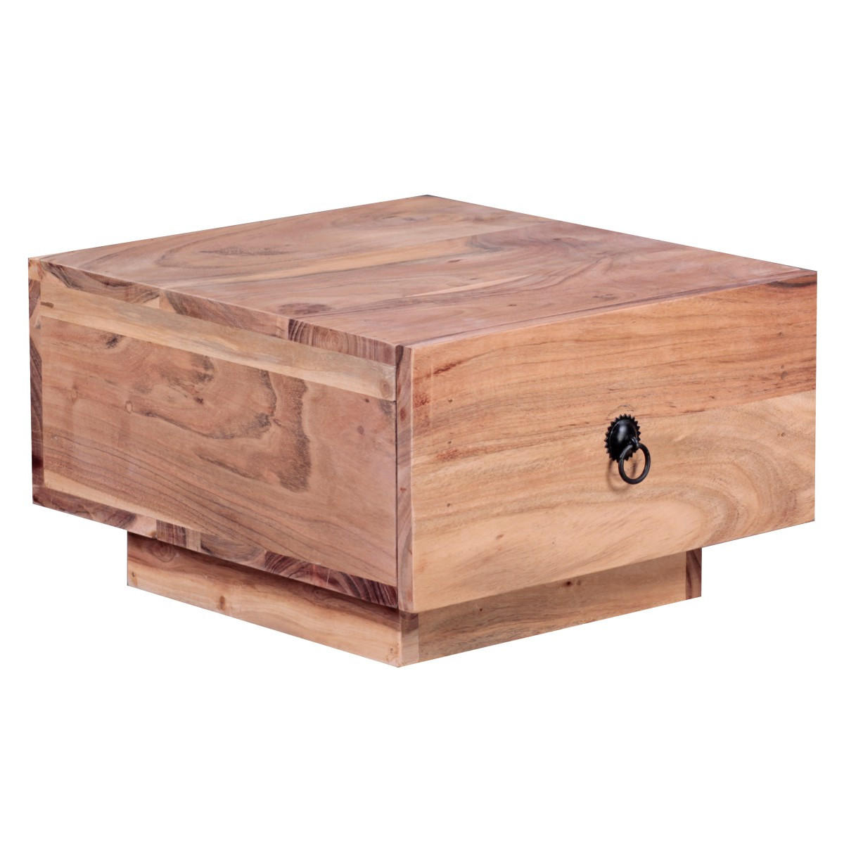 NACHTTISCH Massivholz Schublade Landhausstil Handgefertigt NAKO, Beige 40x40x25 cm - Beige, Holz/Metall (40/25/40cm) - KADIMA DESIGN