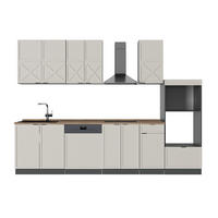 KÜCHENZEILE Fame-Line GrauBeige/Anthrazit 300 cm mit Hochschrank AP Eiche - Anthrazit/Grau, Holzwerkstoff (300/81.6/60cm) - Vicco