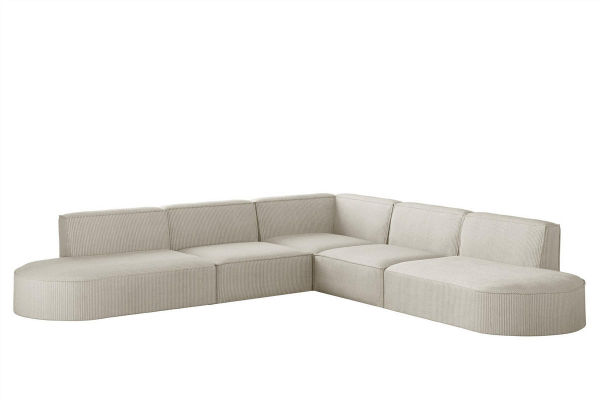 ECKSOFA Palma In Scala - Beige, Holzwerkstoff/Textil (276/276cm) - Fun Möbel