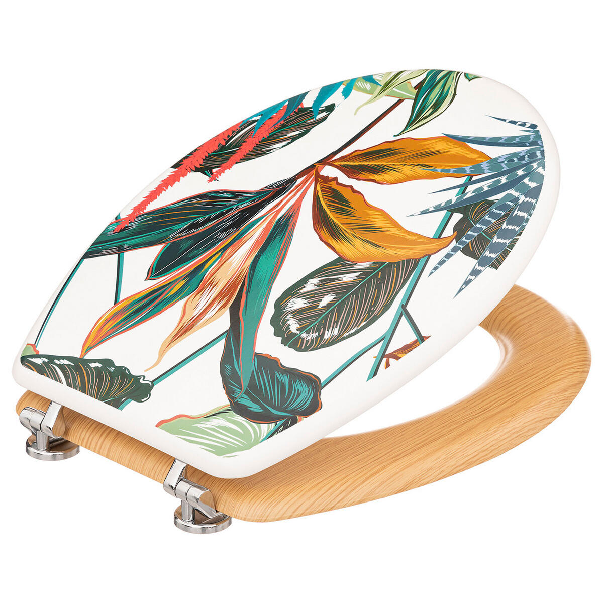 WC-SITZ Palawan, HDF, Zink, Kunststoff, Bunt - Multicolor, Holzwerkstoff (36/5.35/42.5cm) - 5five Simply Smart