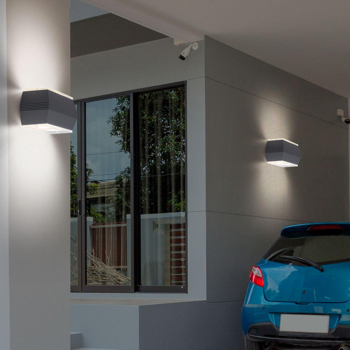 LED AUSSEN-WANDLEUCHTE Aluminium Silber - Silberfarben, Glas (9.5/11.5/18cm)