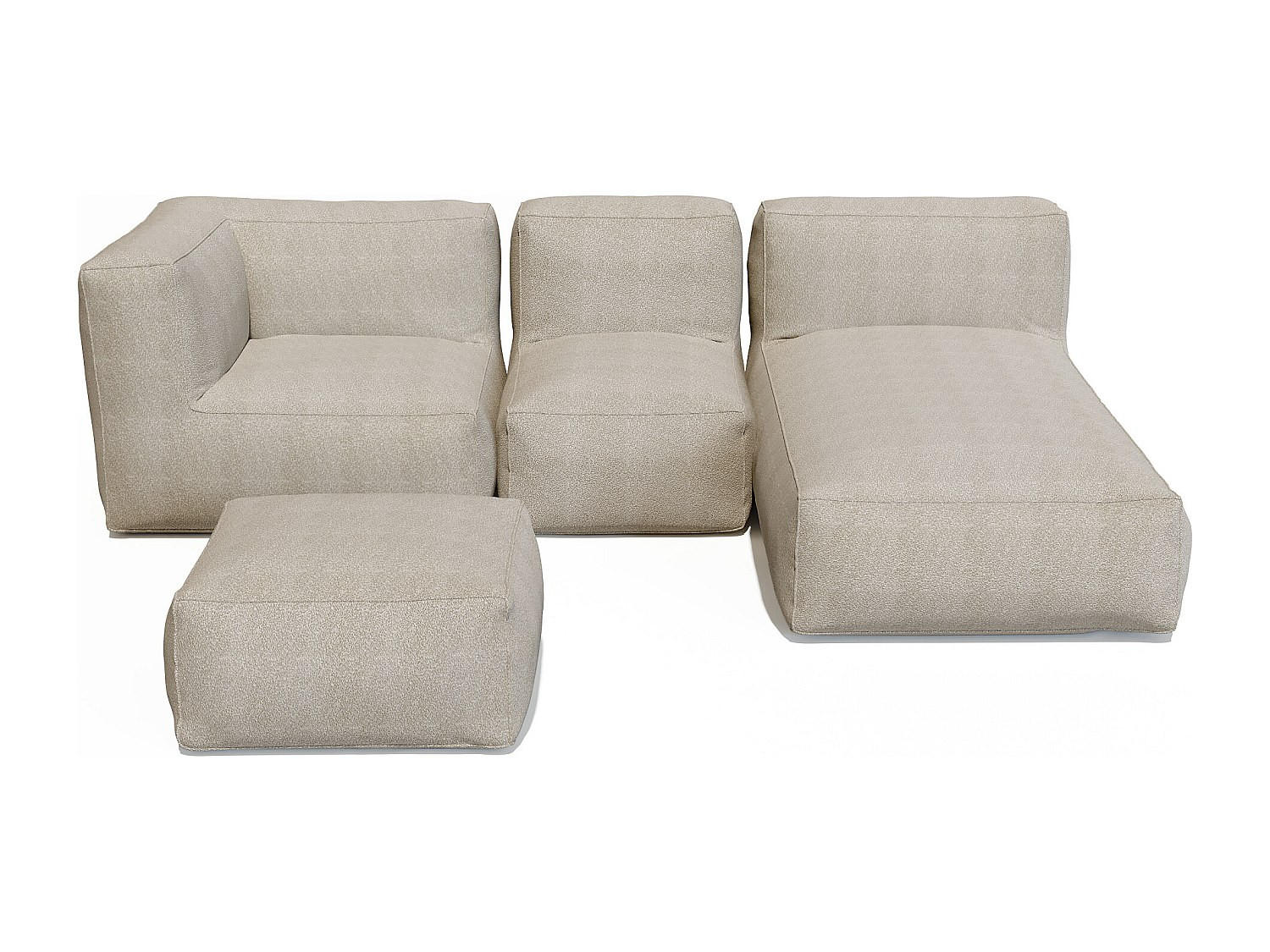 GARTENSITZGRUPPE im Set - 4 -Sitzer - Olefin - beige - NOUMARA - Beige, Textil - Vente-Unique