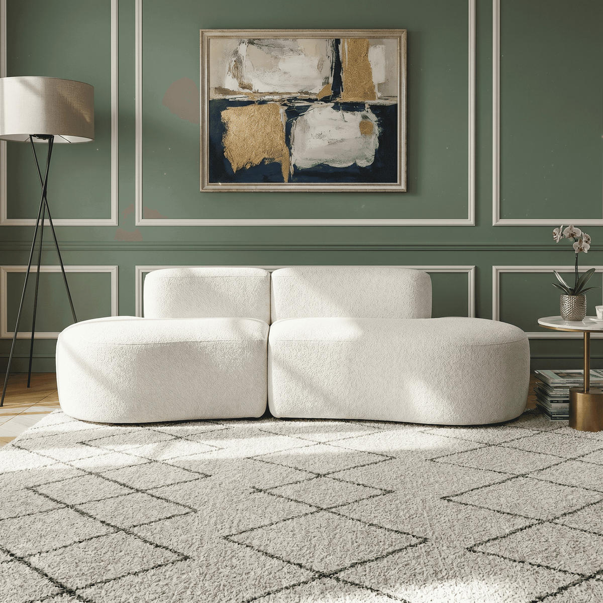 SOFA Lounge Weiß 2-Sitzer - Weiß, Textil (240/75/102cm) - COCO Living