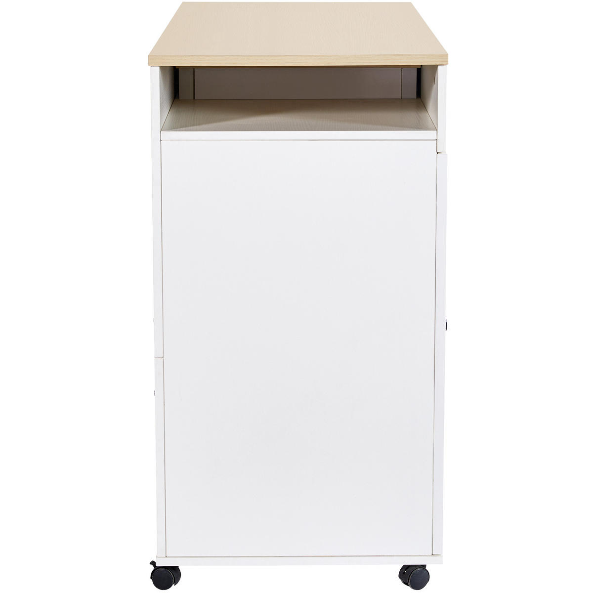 BARTISCH aus MDF, ausziehbar 117-180/50/94,6 cm mit 6 Ablagefächern, Weiß - Weiß, Holzwerkstoff (50/94.6/117cm) - Redom