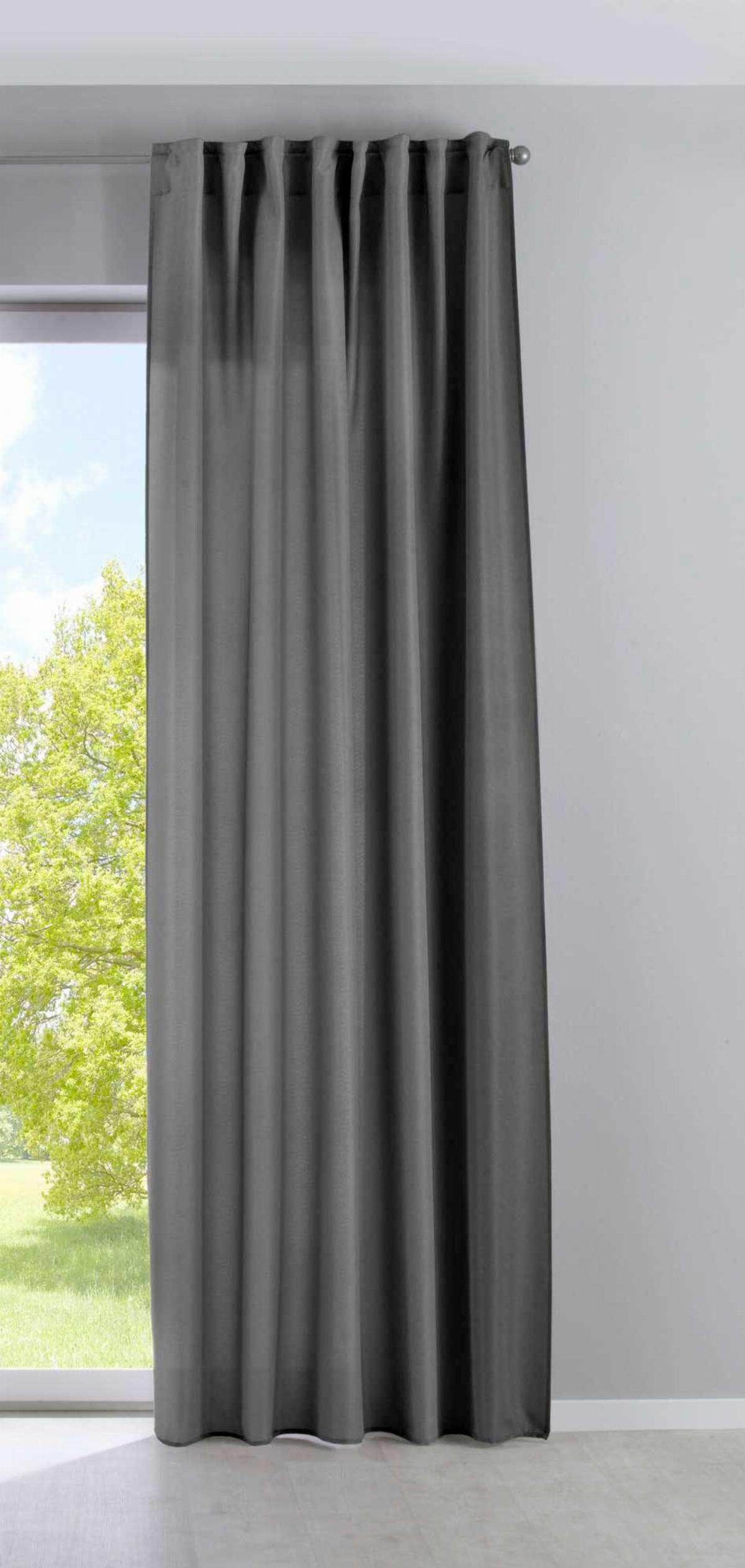 SCHLAUFENGARDINE »Jena« HxB 145x140 cm Grau - Grau, Textil (140/145cm) - Gardinenbox