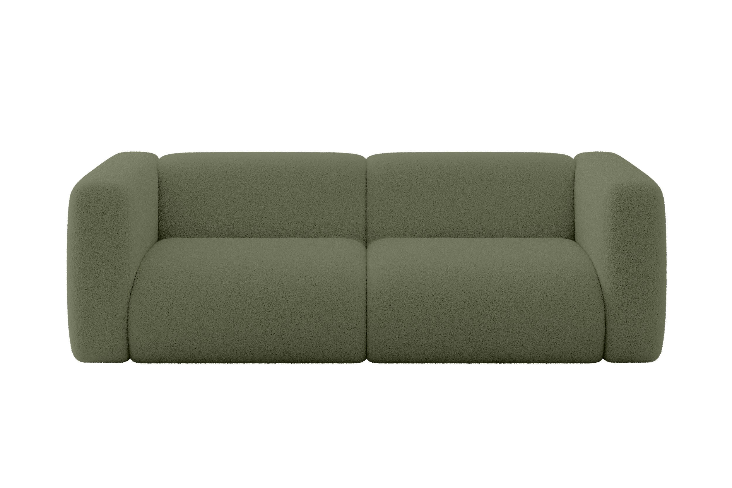 ALTDECOR MODULÁRNÍ pohovka MIRA-S1, 2místná, 228 × 89 × 70 cm, zelená, bouclé