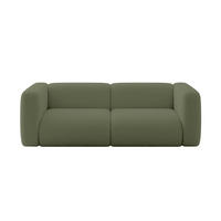 MODULARES Sofa 2-SITZER MIRA-S1 228x89x70 Grün cm Bouclé - Schwarz/Olivgrün, Holzwerkstoff/Kunststoff (228/70/89cm) - ALTDECOR