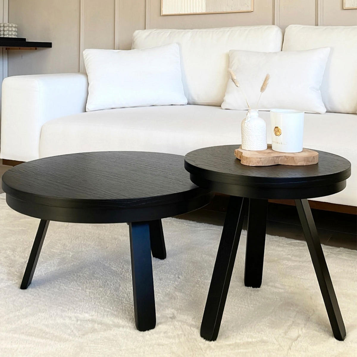 COUCHTISCH Batea M mit Stauraum - Schwarz, Holz (62/62/35cm) - Woodendot