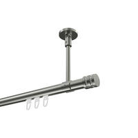 INNENLAUF-GARDINENSTANGEN-SET Sonette Estana 180 cm, 1-läufig, 20 mm Ø Edelstahl-Optik - Edelstahlfarben, Metall (180cm) - INTERDECO