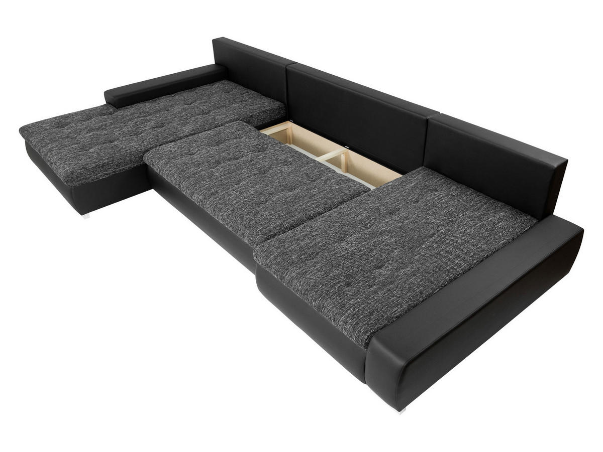 WOHNLANDSCHAFT Caro - Silberfarben/Bronzefarben, Holz/Textil (394/80/213cm) - MIRJAN24