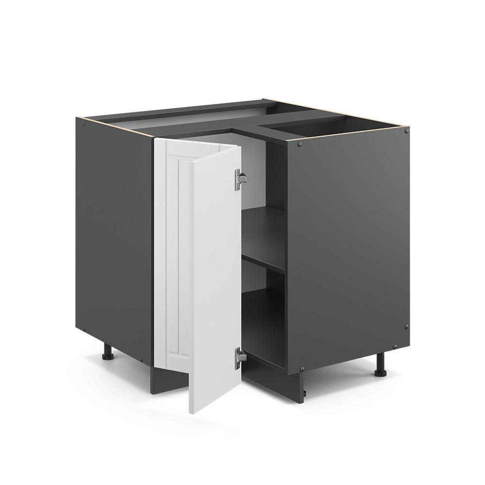 ECKUNTERSCHRANK Fame-Line Weiß Landhaus 80.5 cm, AP Anthrazit - Anthrazit/Creme, Holzwerkstoff (80.5/82/60cm) - Vicco