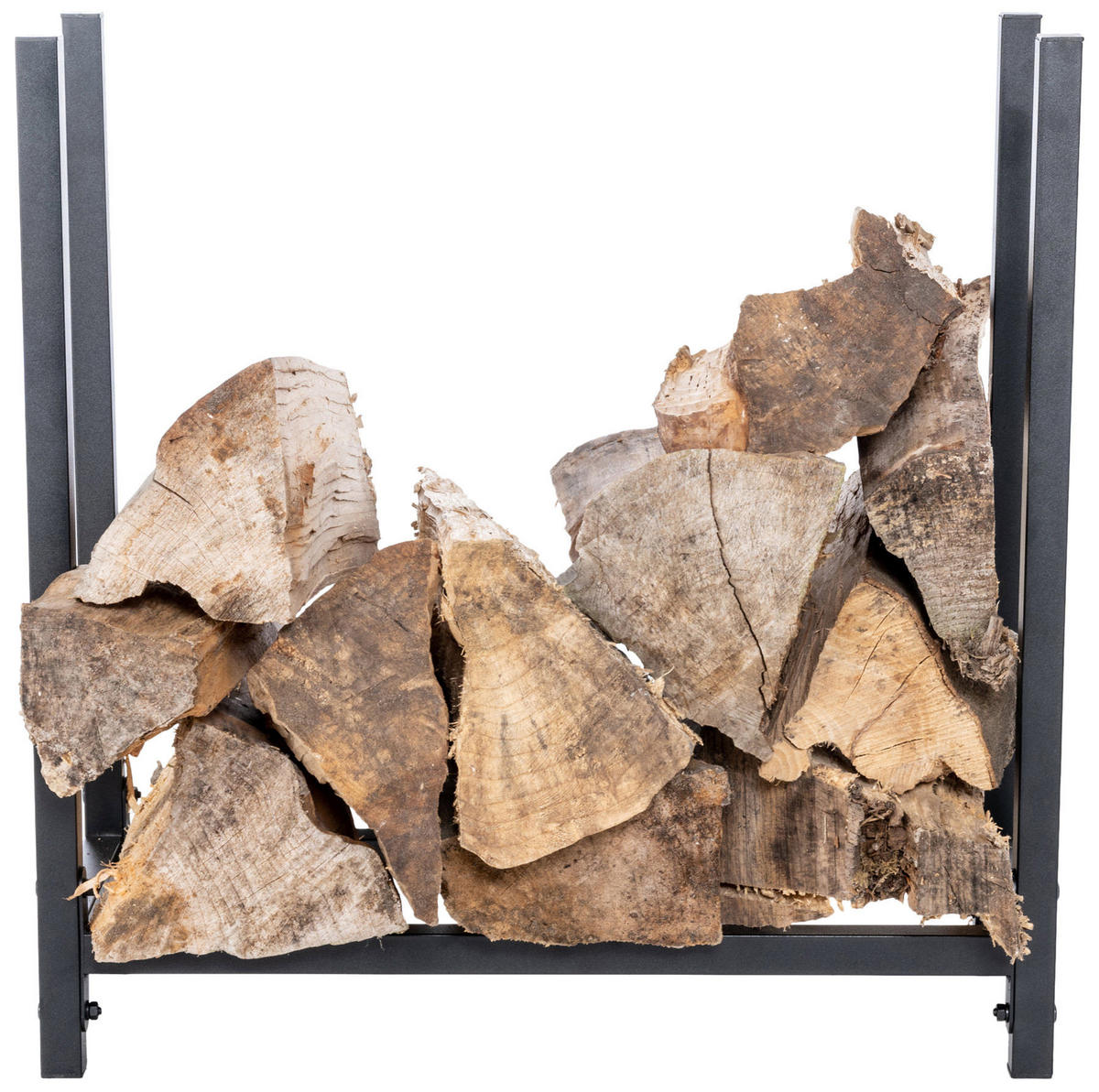 KAMINHOLZREGAL 60/25/62 cm Metall schwarz - Schwarz, Metall (60/62/25cm) - CLP