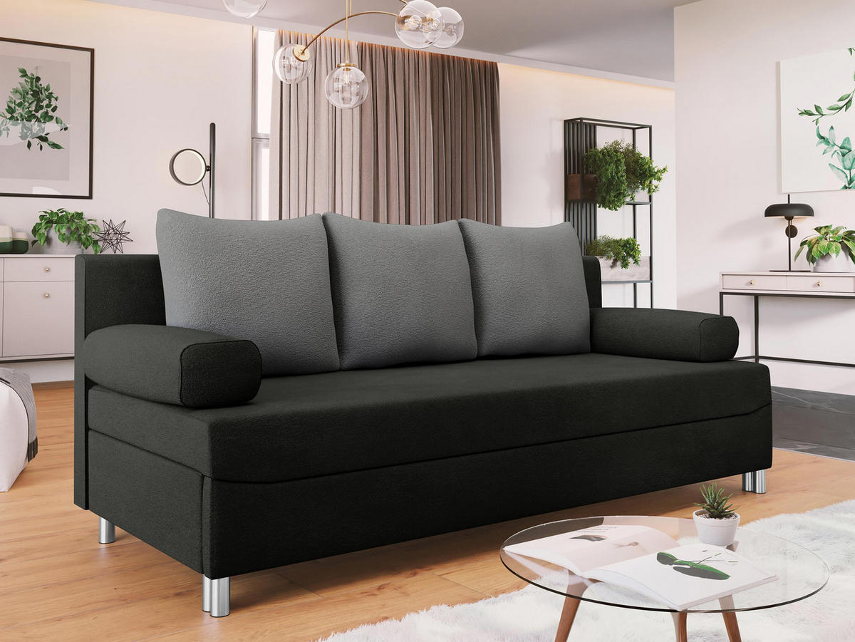 SCHLAFSOFA Dover - Chromfarben/Schwarz, Holz/Kunststoff (192/86/80cm) - MIRJAN24