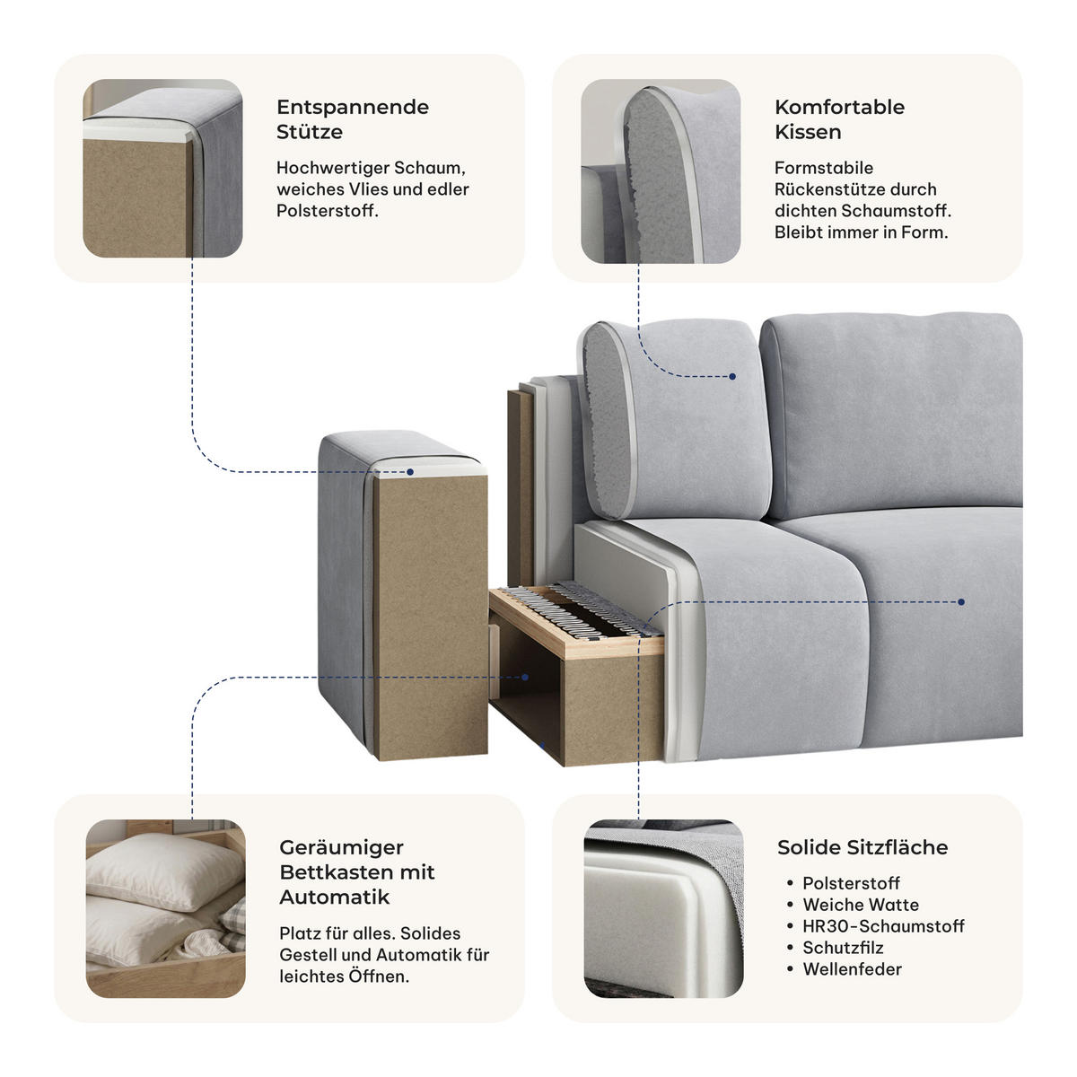 ECKSOFA AVINI T L-S Schwarz Kordstoff mit Schlaffunktion - Schwarz, Holzwerkstoff/Textil (277/160cm) - MASSENO